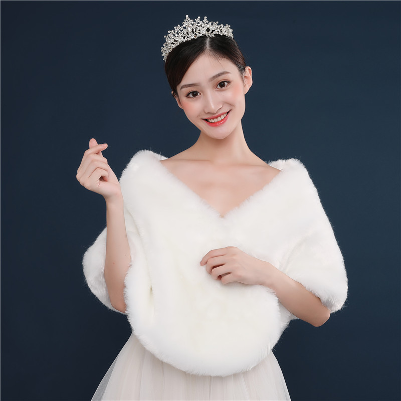 Warm Imitation Fur Thick White Fur Shawl Autumn And Winter New - Image 6