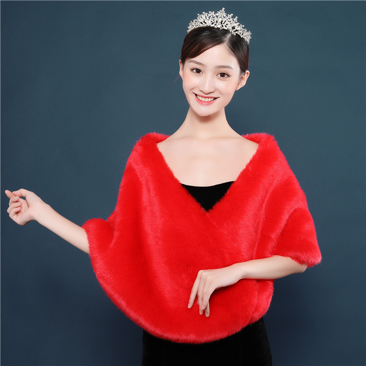 Warm Imitation Fur Thick White Fur Shawl Autumn And Winter New - Image 7