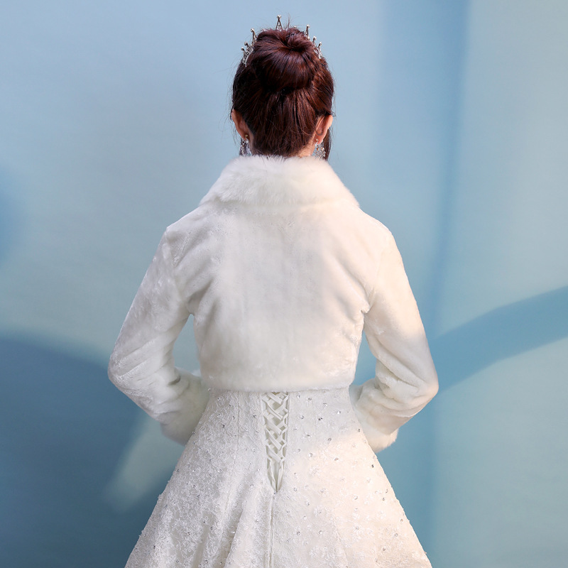 New Autumn And Winter Warm Fur Collar Cardigan Imitation Fur Dress Fur Shawl - Image 2