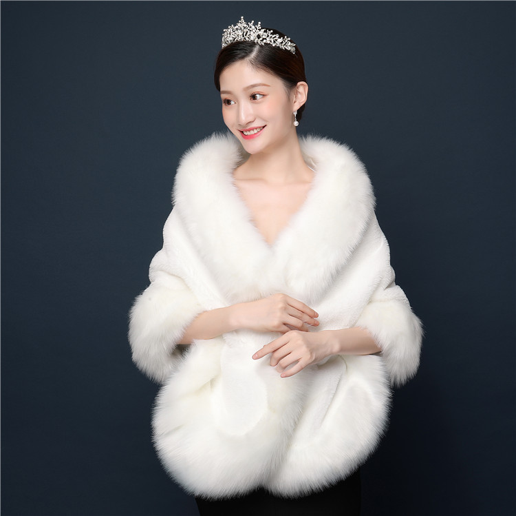 Thickened Plus-sized Fur Warm Scarf Coat Shawl - Image 2