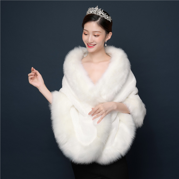 Thickened Plus-sized Fur Warm Scarf Coat Shawl - Image 6