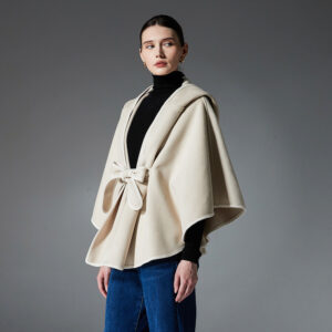 New Double-faced Woolen Goods Hoodie Cloak Shawl High-grade