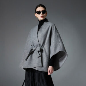 New Double-faced Woolen Goods Solid Color Belt Shawl