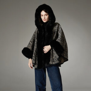 Pattern Hooded Shawl Cape All-match Western Style