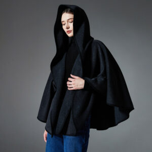 Double-faced Woolen Goods Belt Hoodie Cloak Shawl