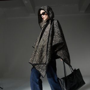New Pattern Black Hoodie Cloak Shawl