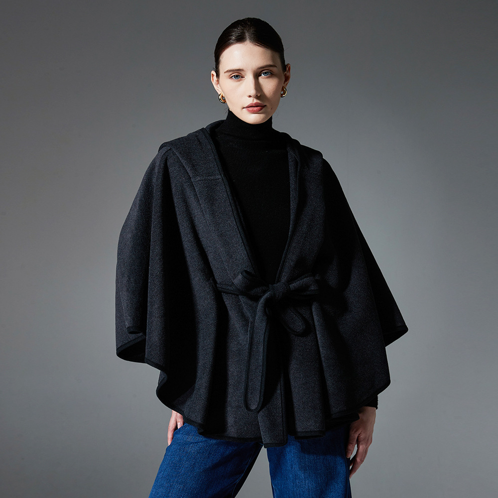 Belt Boud Edage Belt Cap Double-sided Solid Color Cape Hooded - Image 2