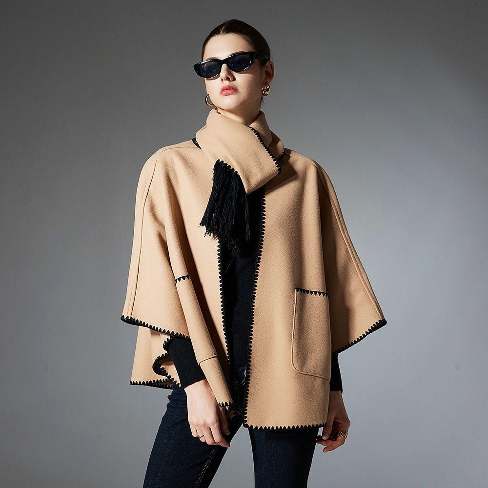 High-end Autumn And Winter Camel Pocket Shawl Scarf