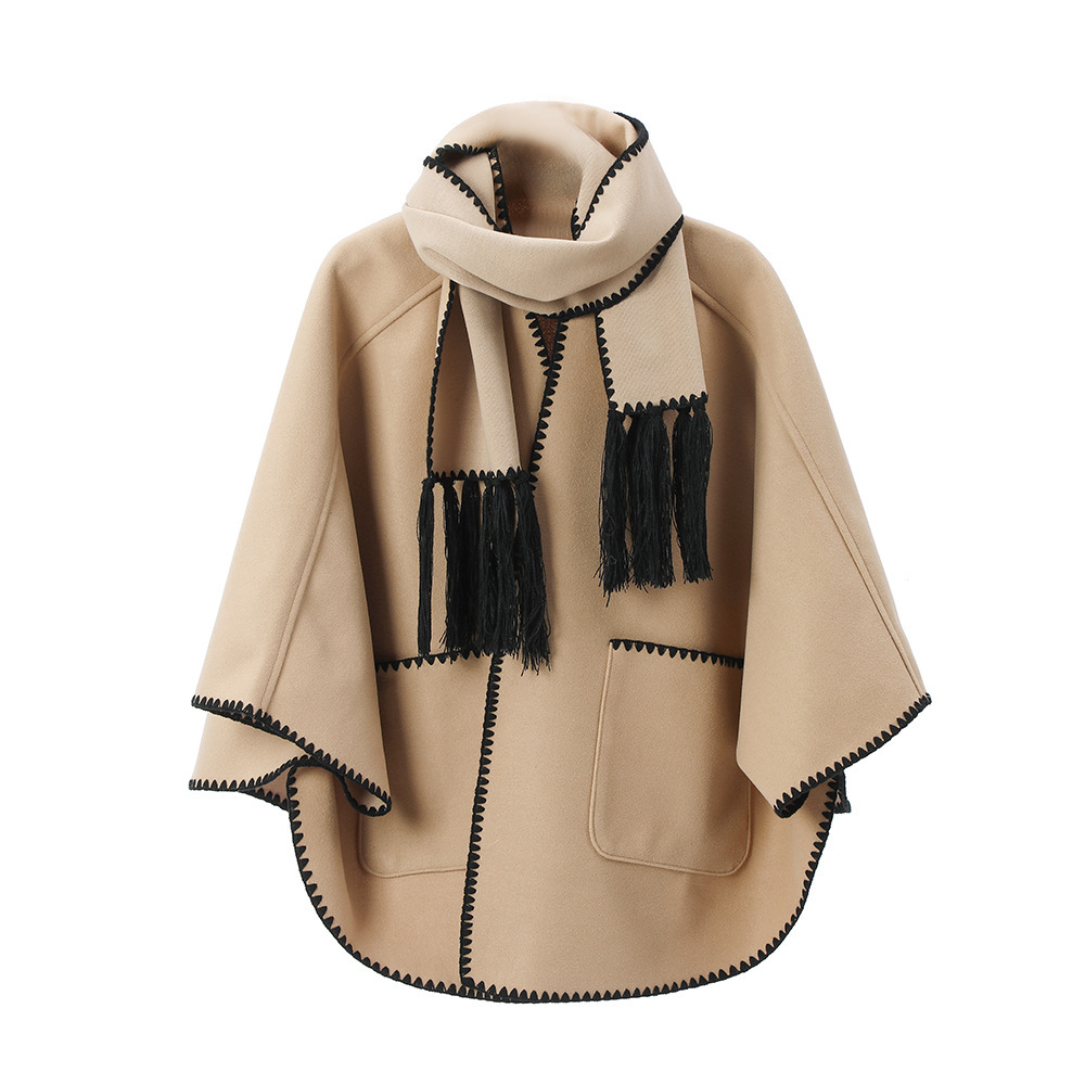 High-end Autumn And Winter Camel Pocket Shawl Scarf - Image 4