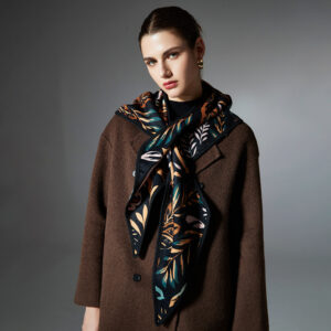 European And American Autumn And Winter Paisley Leaves Jacquard Triangle Shawl Scarf