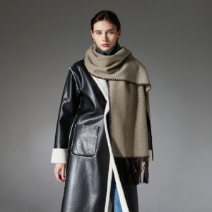 New Double-sided Tassel Solid Color Coffee Scarf