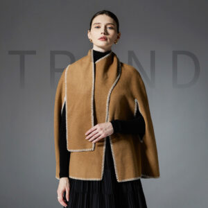 Women's Camel Stitching Cape Scarf Shawl