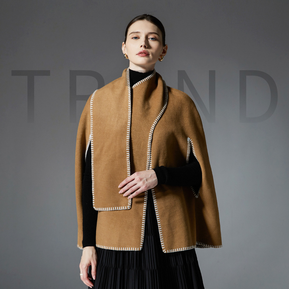 Women's Camel Stitching Cape Scarf Shawl