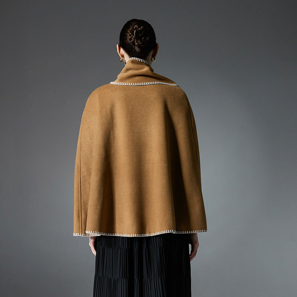 Women's Camel Stitching Cape Scarf Shawl - Image 2
