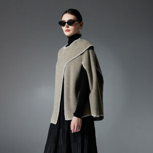 New Double-faced Woolen Goods Stitching Cape And Shawl