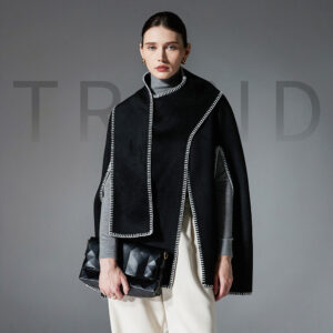 Double-faced Woolen Goods Stitching Cape And Shawl Scarf