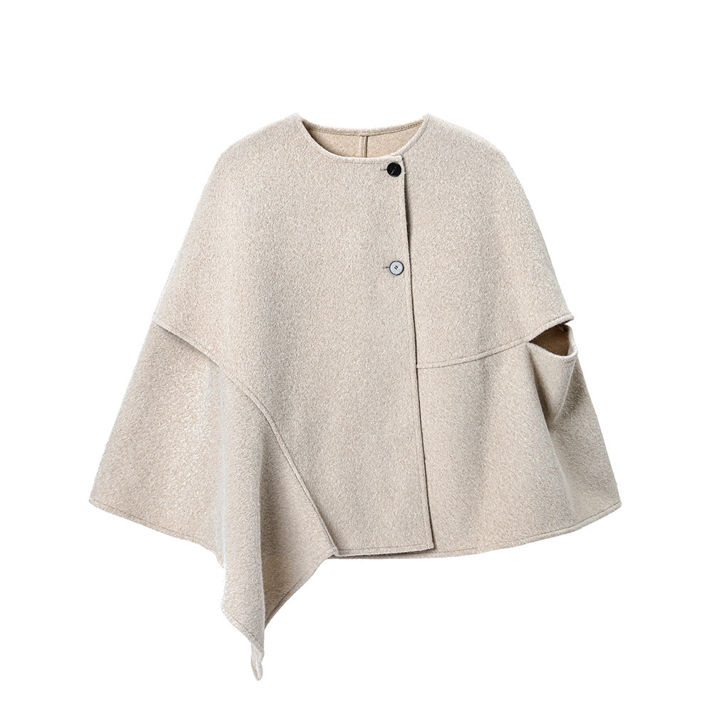 Button Double-faced Woolen Goods Shawl - Image 5