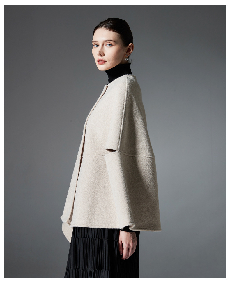 Button Double-faced Woolen Goods Shawl - Image 6