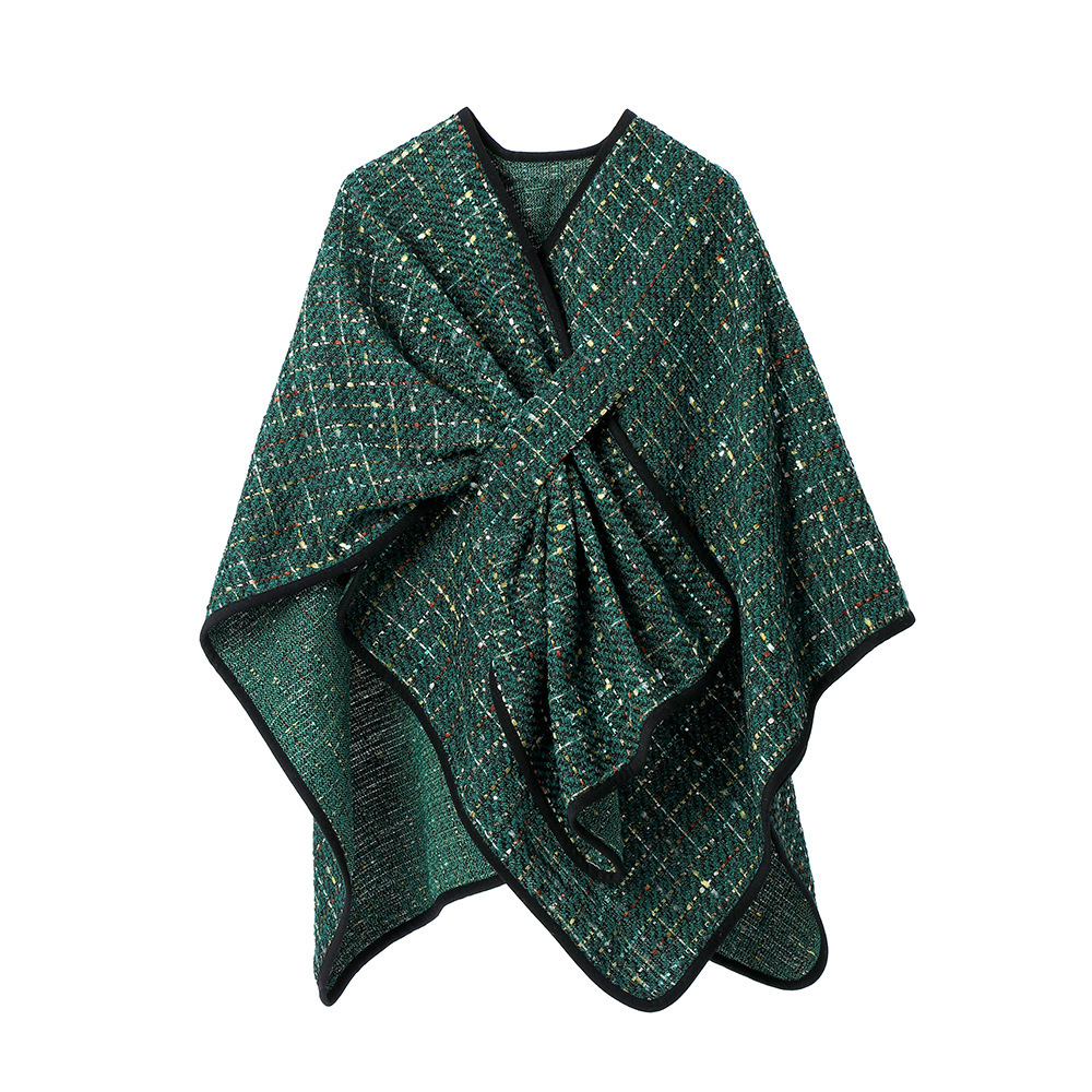 Women's Colorful Sequined Christmas Style Cross Shawl - Image 5