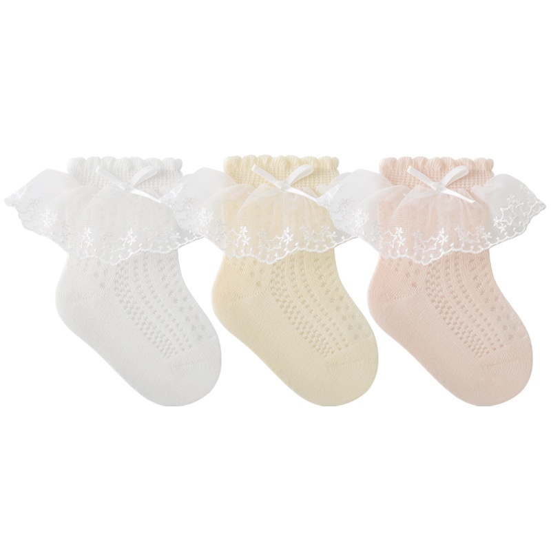 Baby Bow Princess Lace Mid-calf Socks - Image 3