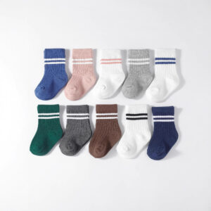 College Style Boys And Girls Middle Tube Cotton Socks 5 Pairs