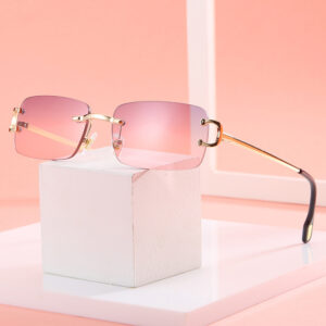 Square Frameless Trimming Women's Fashion Sunglasses