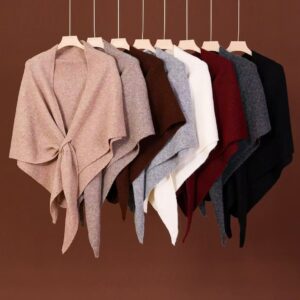 Wool Knitted Triangle Shawl Fashionable Warm Scarf