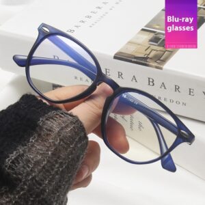 Round Mitin Artistic Glasses Frame Plus Blue Tape Colorful