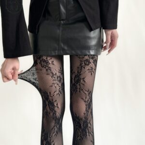 Retro Hollow Flower Mesh Hot Girl Jacquard Mesh Stockings
