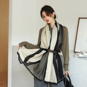 Vintage Printed Scarf Elegant Graceful Mid-length Decorative Scarf