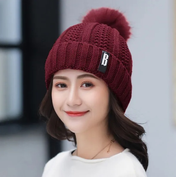 Winter Beanie Hat Scarf Set Women Warm Knitting Skull Cap - Image 2