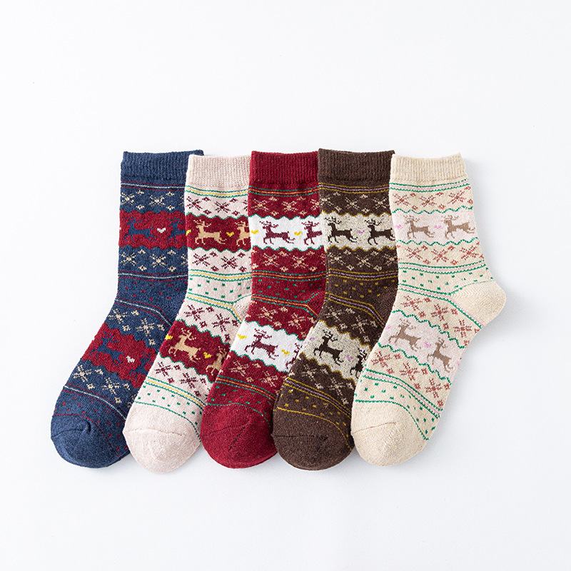 Boxed Christmas Stockings New Autumn And Winter Ladies Warm Wool Socks - Image 3