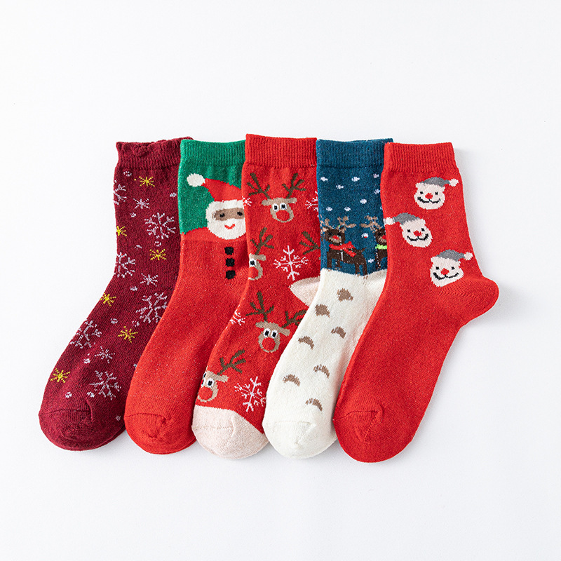 Boxed Christmas Stockings New Autumn And Winter Ladies Warm Wool Socks - Image 4