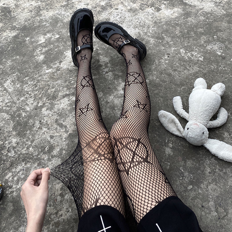 Magic Five-pointed Star Hollow Fishnet Socks Female - Image 2