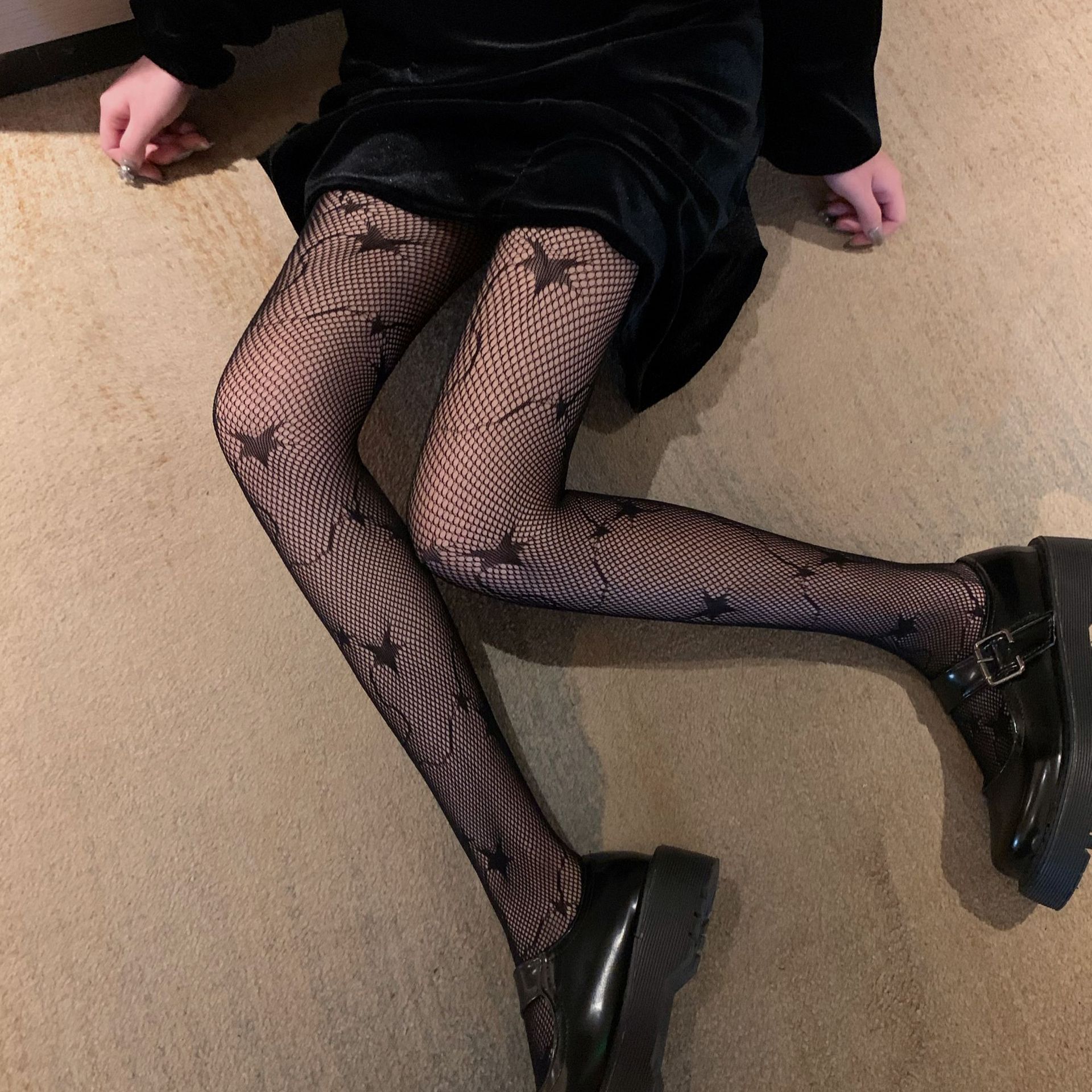 Magic Five-pointed Star Hollow Fishnet Socks Female - Image 5