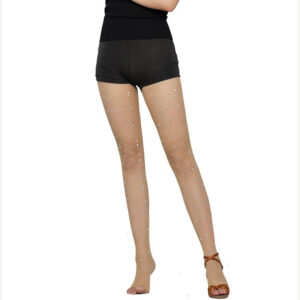 Cotton-added Caramel Color Professional Latin Competition Open Toe Exposed Feet Reinforced Latin Socks