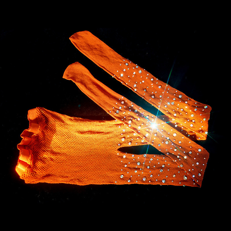 Stick-on Crystals Bright Fishnet-eye Pantyhose For Women - Image 6