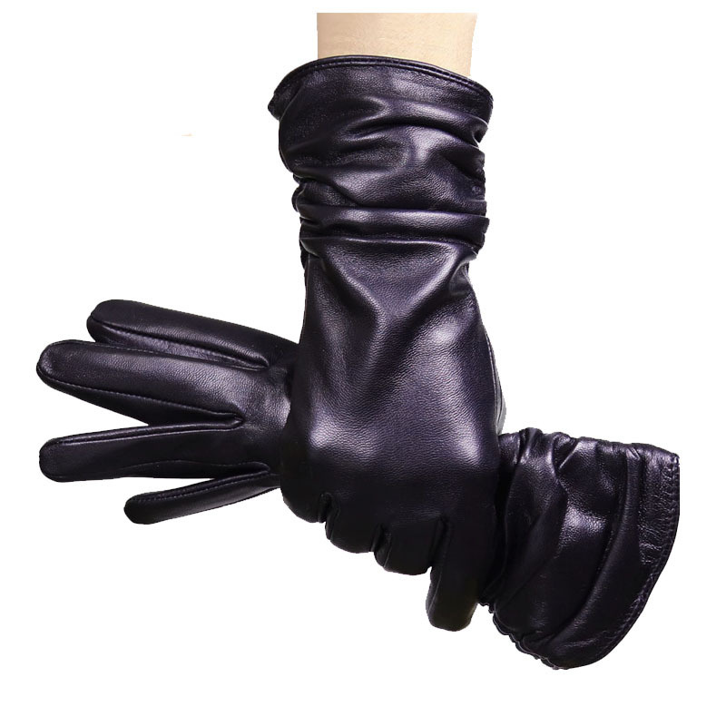 High-end Women's Sheepskin Gloves Leather Extended - Image 2