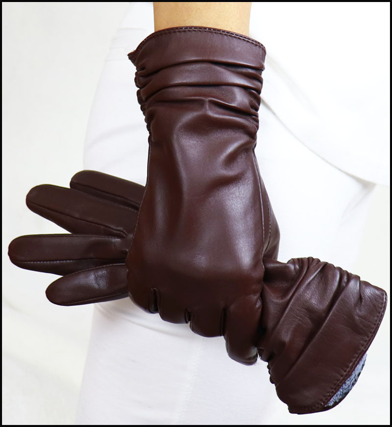 High-end Women's Sheepskin Gloves Leather Extended - Image 5