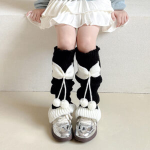 Lolita Bow Cute Knitting Wool Calf Socks