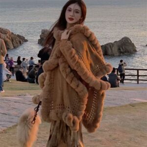 Fleece-lined Shawl Thickened Lazy Plush