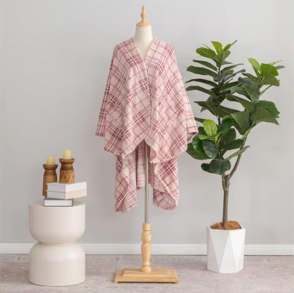 Plaid Scarf Women's Warm Striped Shawl - Image 2