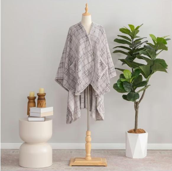 Plaid Scarf Women's Warm Striped Shawl - Image 3