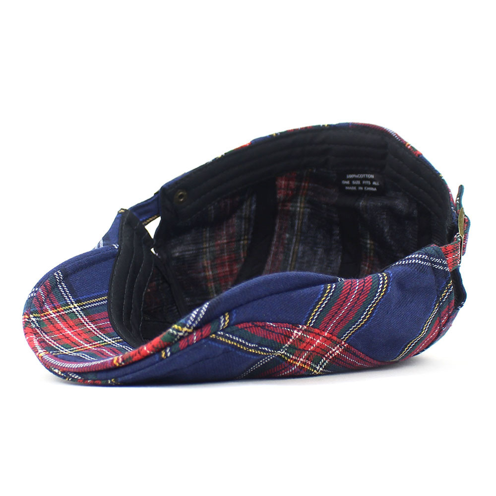 Retro Plaid Beret Men's And Women's Spring And Autumn Hat Casual Peaked Cap - Image 3