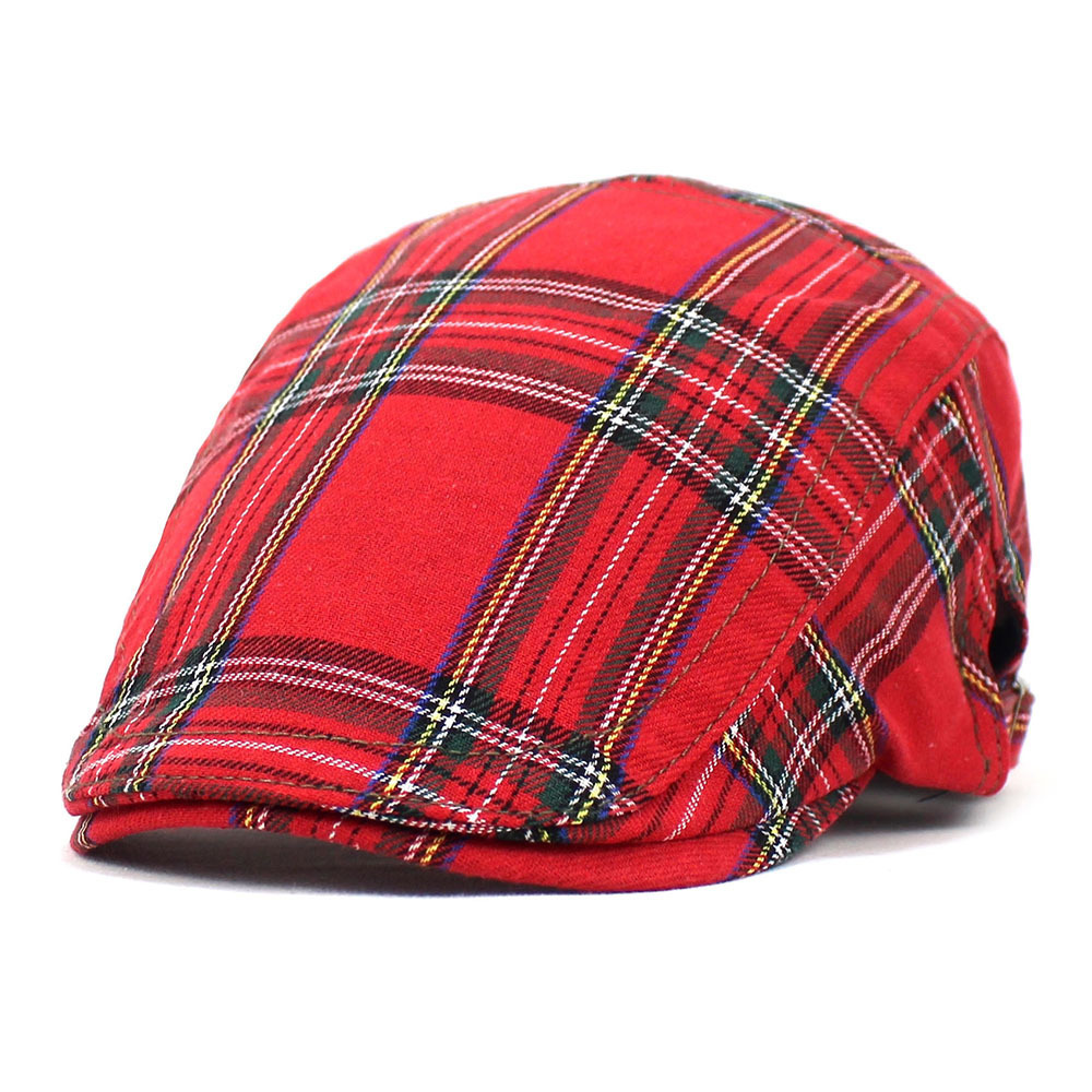 Retro Plaid Beret Men's And Women's Spring And Autumn Hat Casual Peaked Cap - Image 6