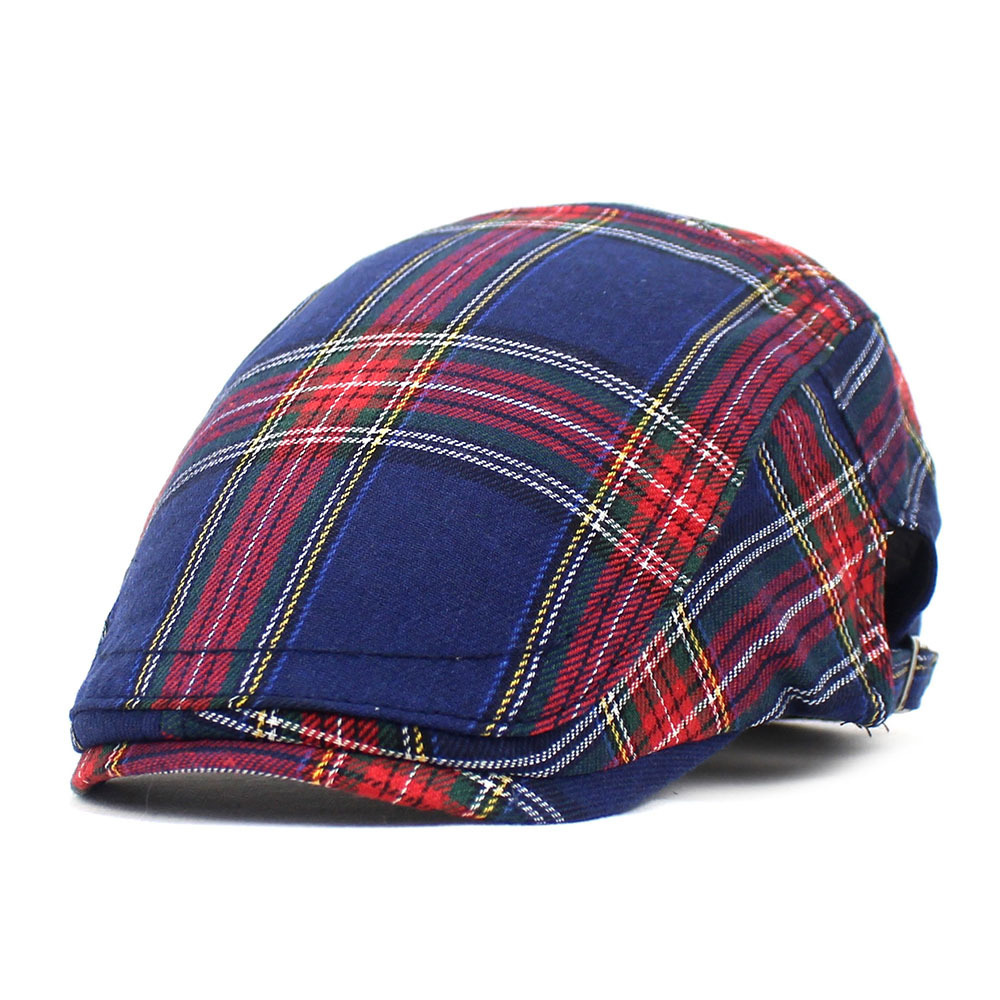 Retro Plaid Beret Men's And Women's Spring And Autumn Hat Casual Peaked Cap - Image 7