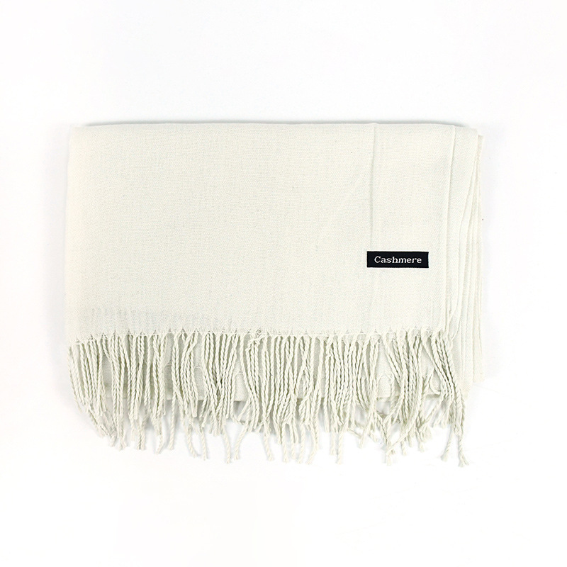 Women's Solid Color Scarf Tassel Scarf - Image 6