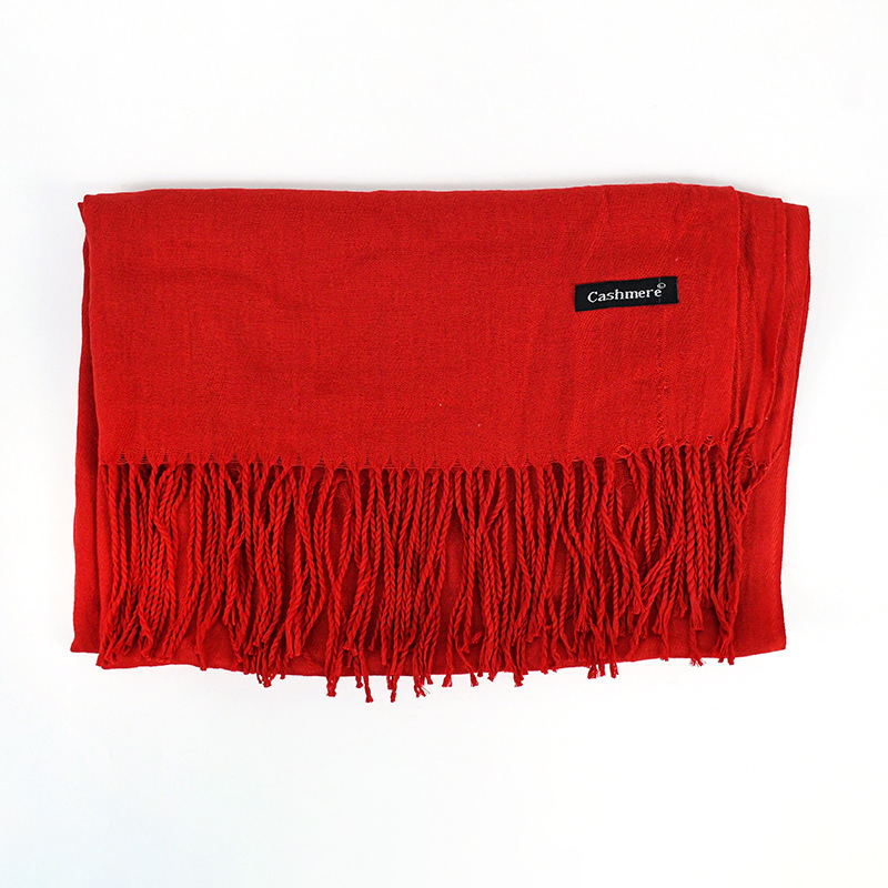 Women's Solid Color Scarf Tassel Scarf - Image 8