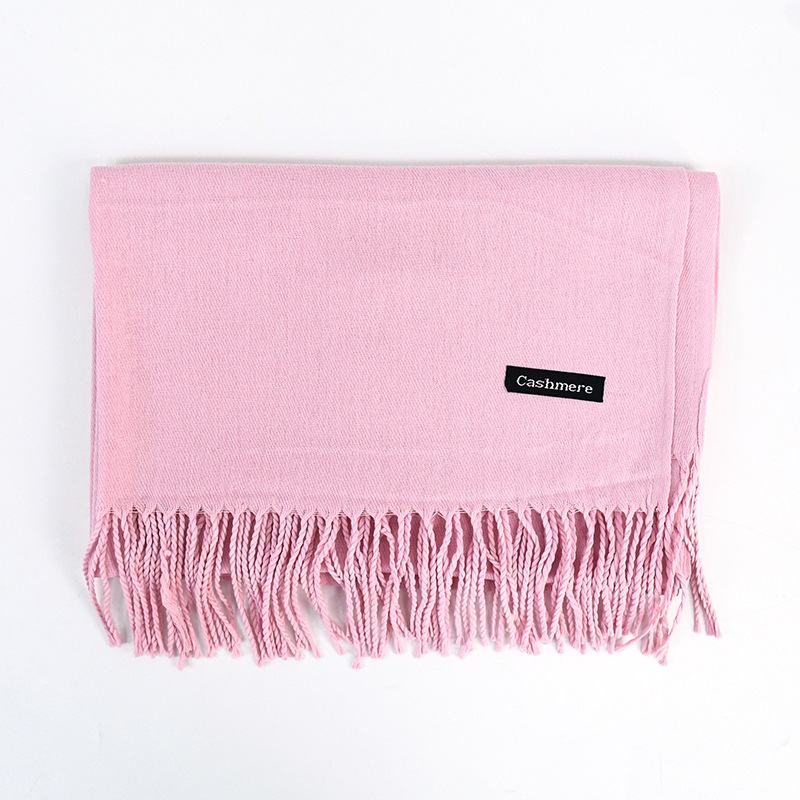 Women's Solid Color Scarf Tassel Scarf - Image 9