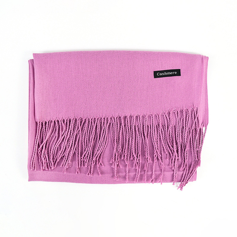 Women's Solid Color Scarf Tassel Scarf - Image 10